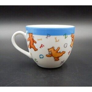 Tiffany & Co Alphabet Bears Baby Cup Mug Blue Border 2006